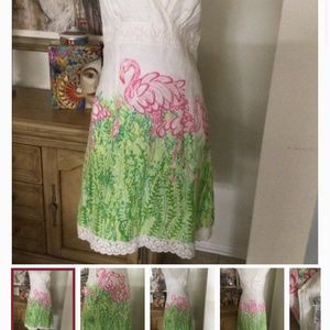 Lilly linen flamingo dress